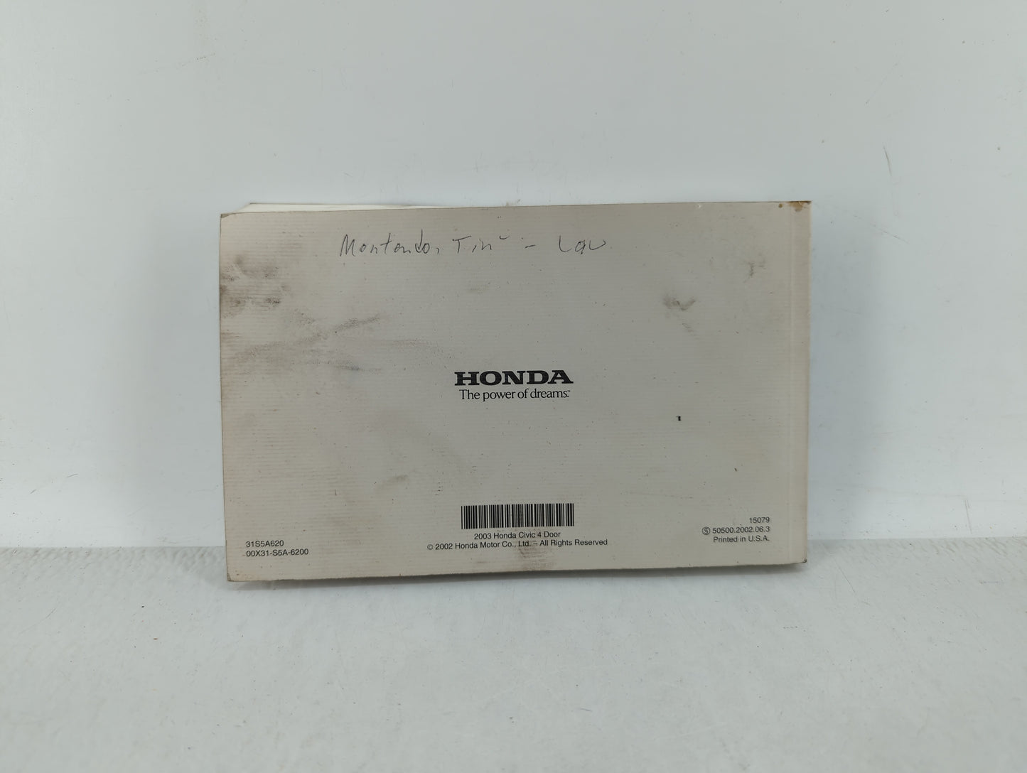 2003 Honda Civic Owners Manual Book Guide OEM Used Auto Parts - Oemusedautoparts1.com
