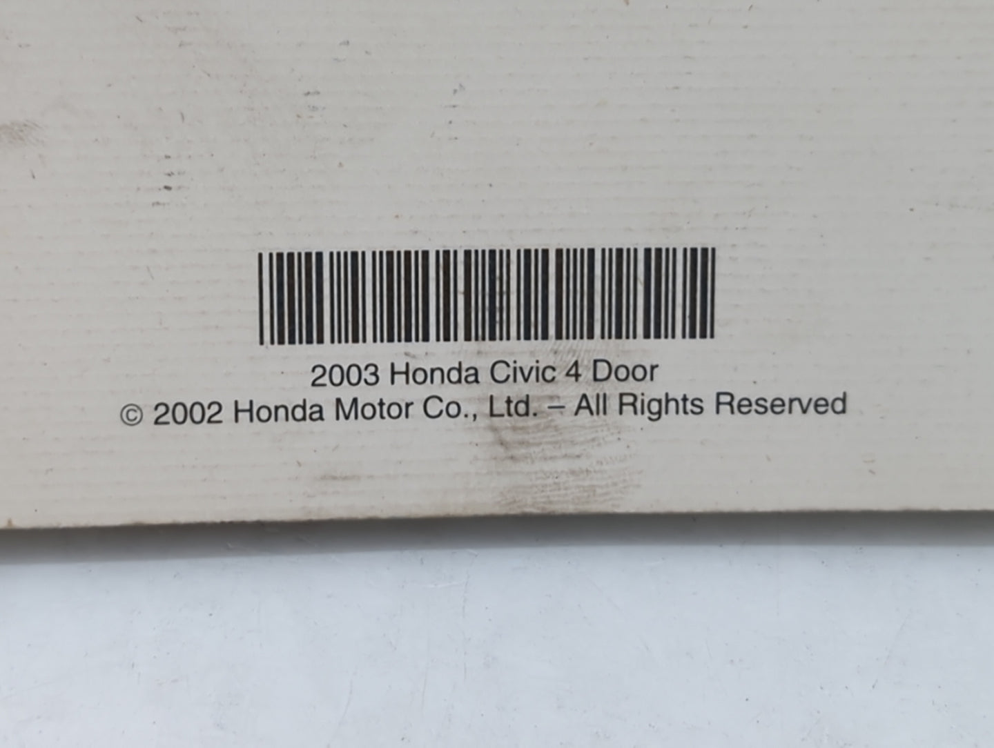 2003 Honda Civic Owners Manual Book Guide OEM Used Auto Parts - Oemusedautoparts1.com