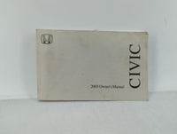 2003 Honda Civic Owners Manual Book Guide OEM Used Auto Parts - Oemusedautoparts1.com