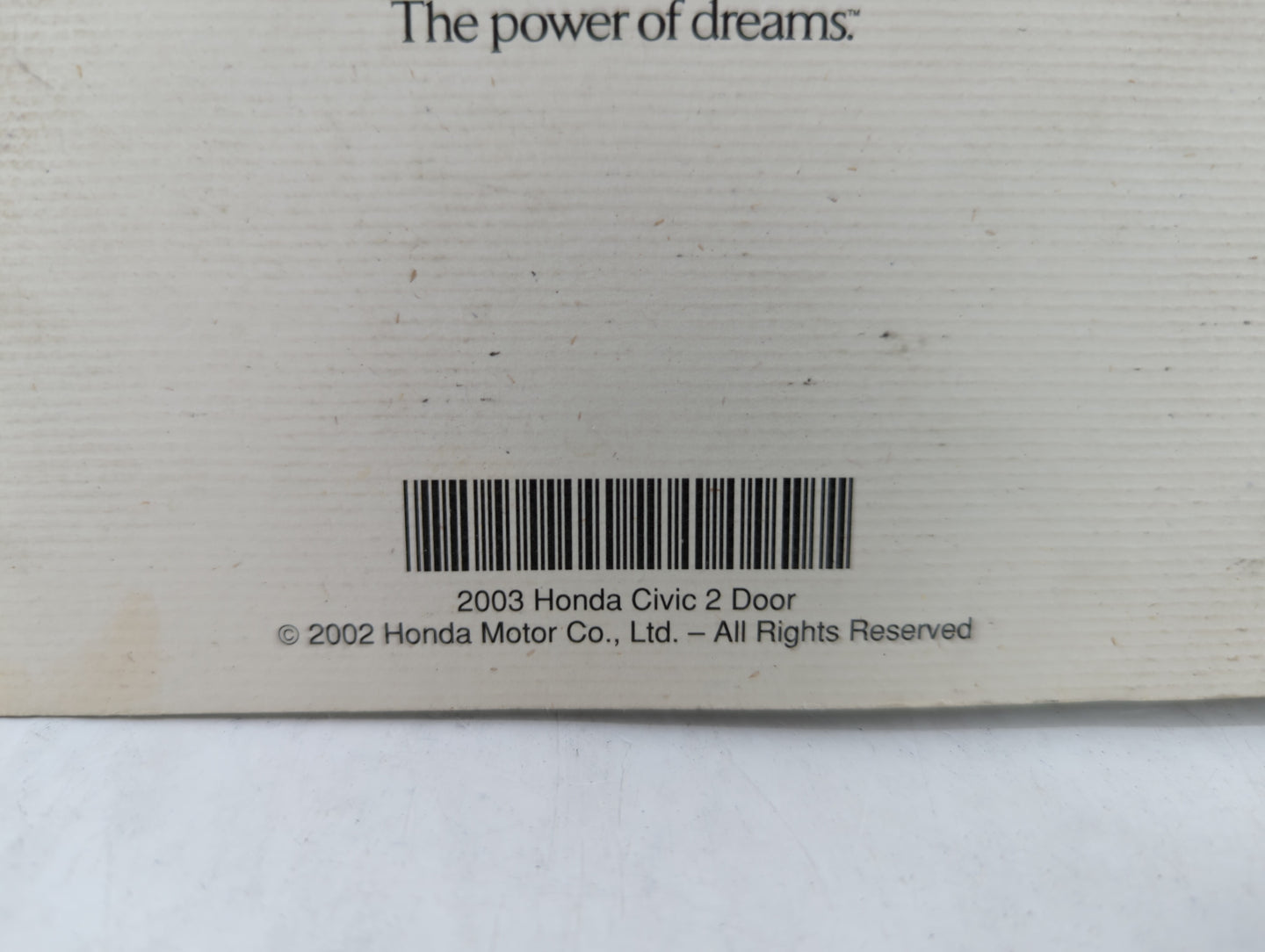 2003 Honda Civic Owners Manual Book Guide OEM Used Auto Parts - Oemusedautoparts1.com