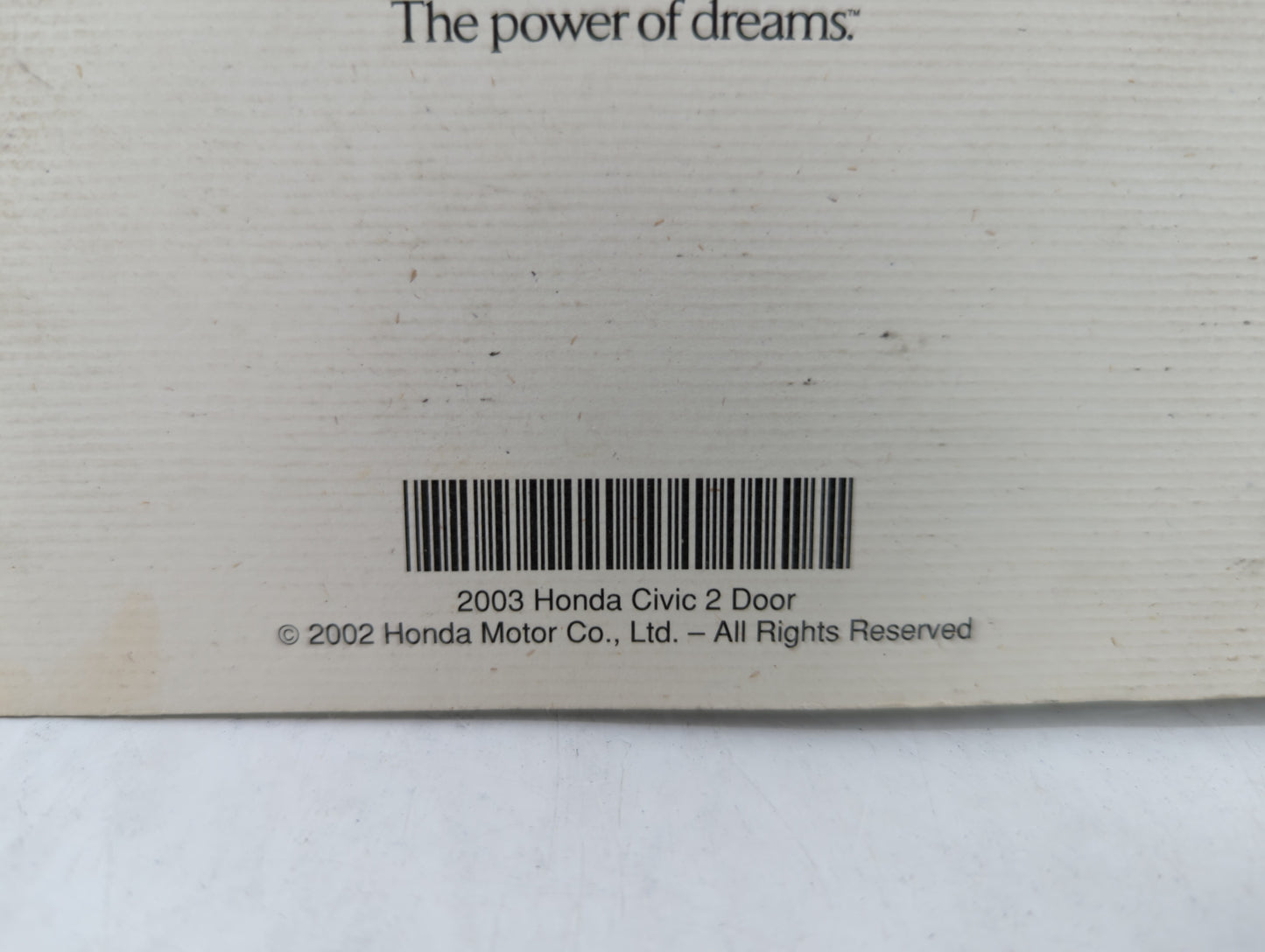 2003 Honda Civic Owners Manual Book Guide OEM Used Auto Parts - Oemusedautoparts1.com