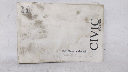 2003 Honda Civic Owners Manual Book Guide OEM Used Auto Parts - Oemusedautoparts1.com