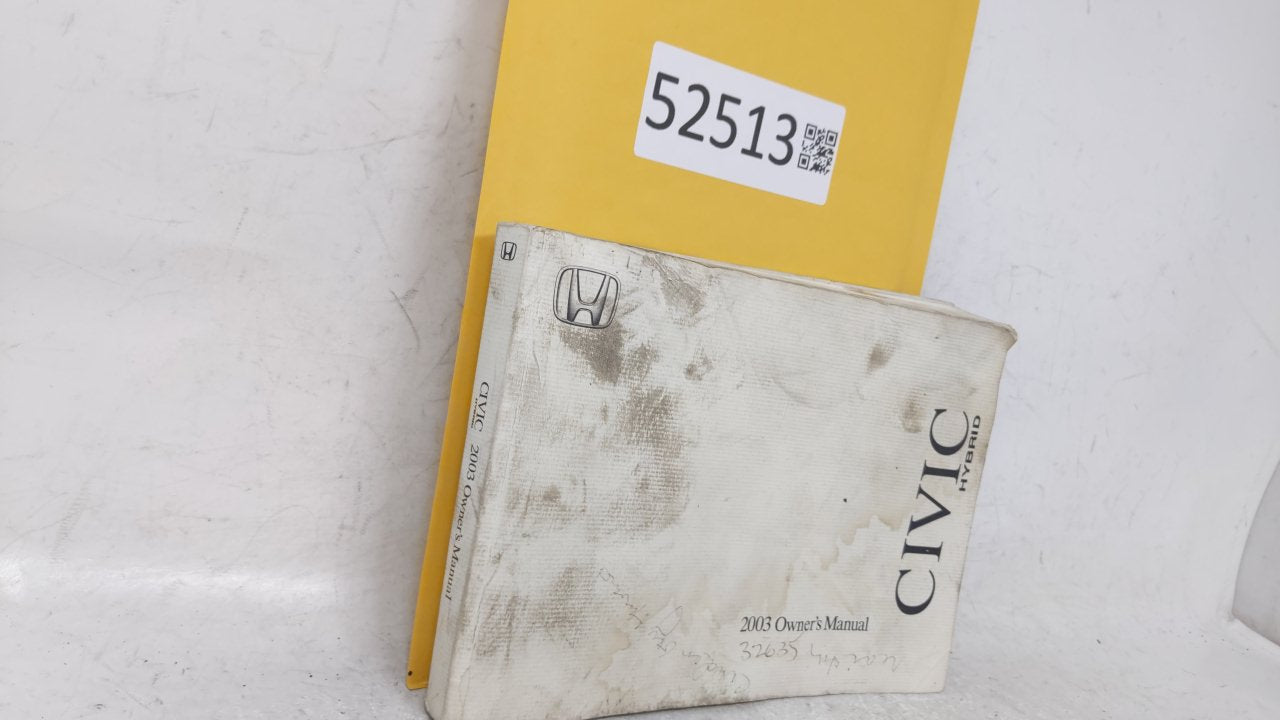 2003 Honda Civic Owners Manual Book Guide OEM Used Auto Parts - Oemusedautoparts1.com