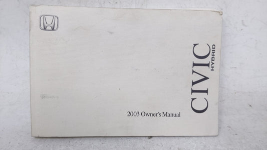 2003 Honda Civic Owners Manual Book Guide OEM Used Auto Parts - Oemusedautoparts1.com