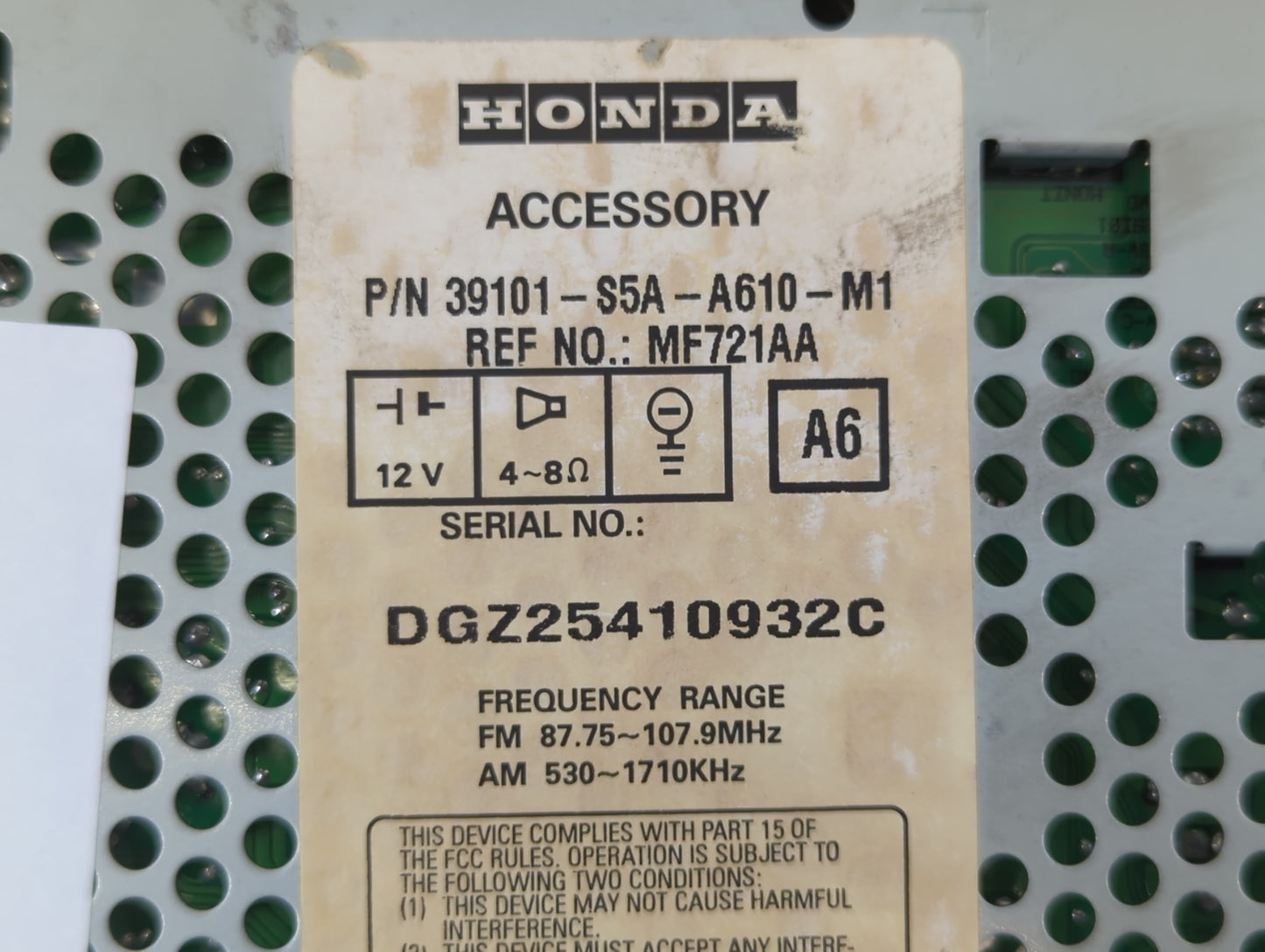 2003 Honda Civic Am Fm Cd Player Radio Receiver - Oemusedautoparts1.com