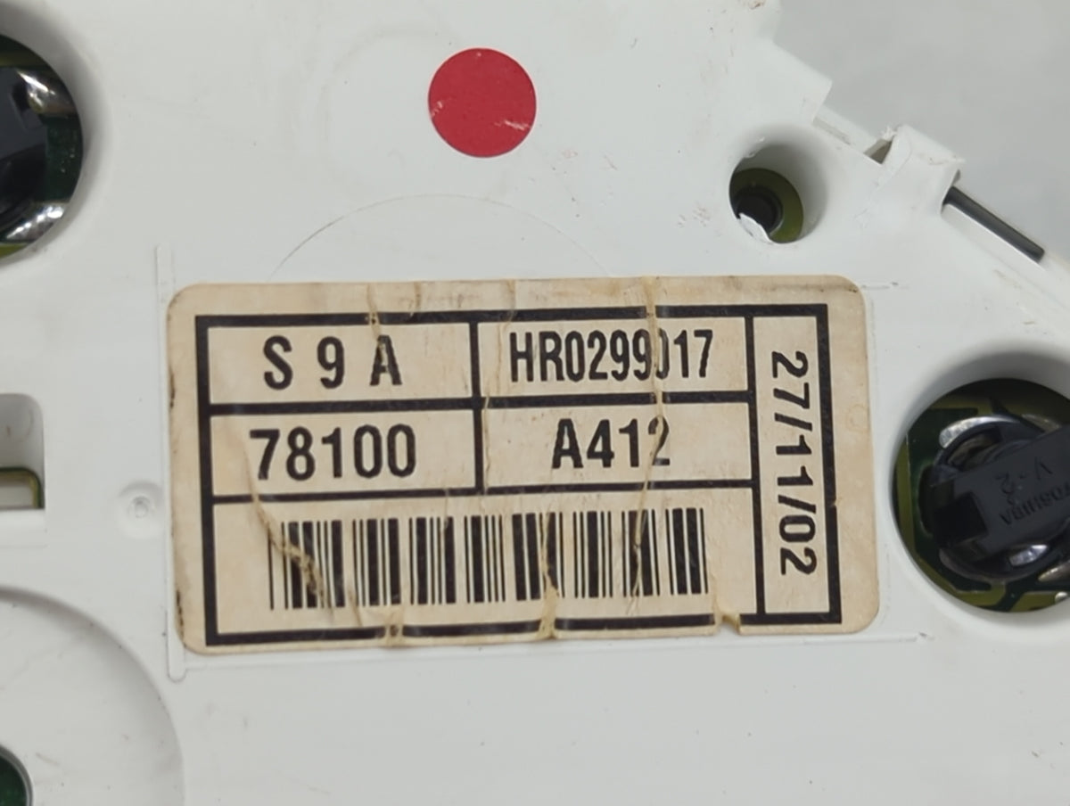 2003 Honda Cr-V Instrument Cluster Speedometer Gauges P/N:78100-S9A-A412 Miles:232K Fits OEM Used Auto Parts - Oemusedautopa