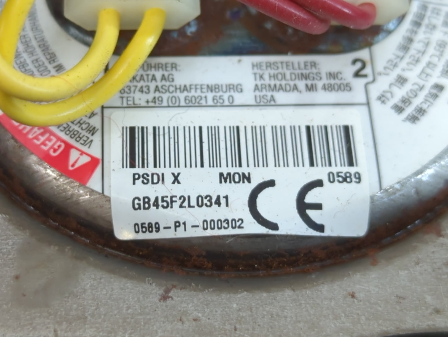 2003-2008 Honda Pilot Air Bag Driver Left Steering Wheel Mounted Fits Fits 2003 2004 2005 2006 2007 2008 OEM Used Auto Parts