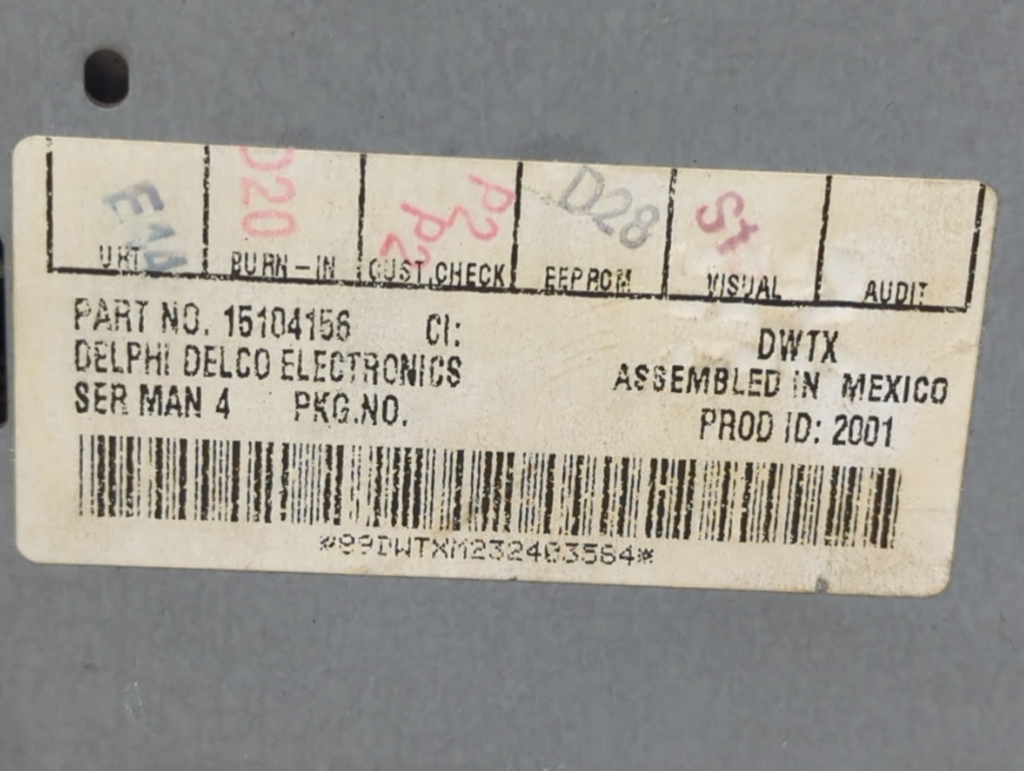 2003 Hummer H2 Radio AM FM Cd Player Receiver Replacement P/N:15104156 Fits OEM Used Auto Parts - Oemusedautoparts1.com