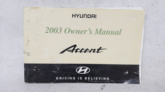 compare product 2003 Hyundai Accent Owners Manual Book Guide OEM Used Auto Parts