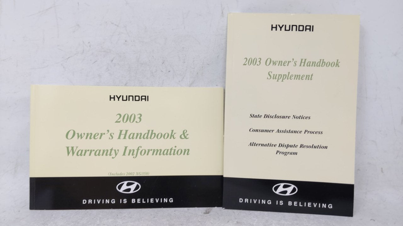 2003 Hyundai Sonata Owners Manual Book Guide OEM Used Auto Parts - Oemusedautoparts1.com