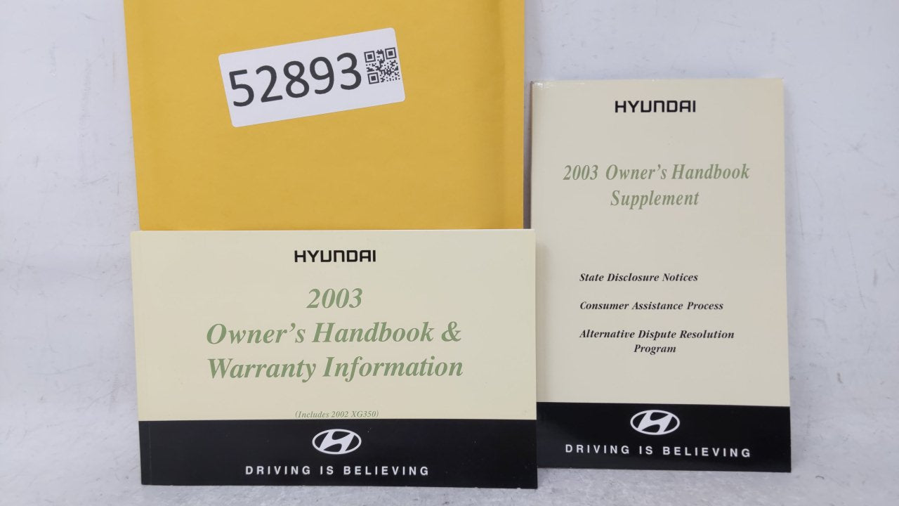 2003 Hyundai Sonata Owners Manual Book Guide OEM Used Auto Parts - Oemusedautoparts1.com