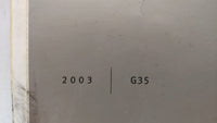 2003 Infiniti G35 Owners Manual Book Guide OEM Used Auto Parts - Oemusedautoparts1.com