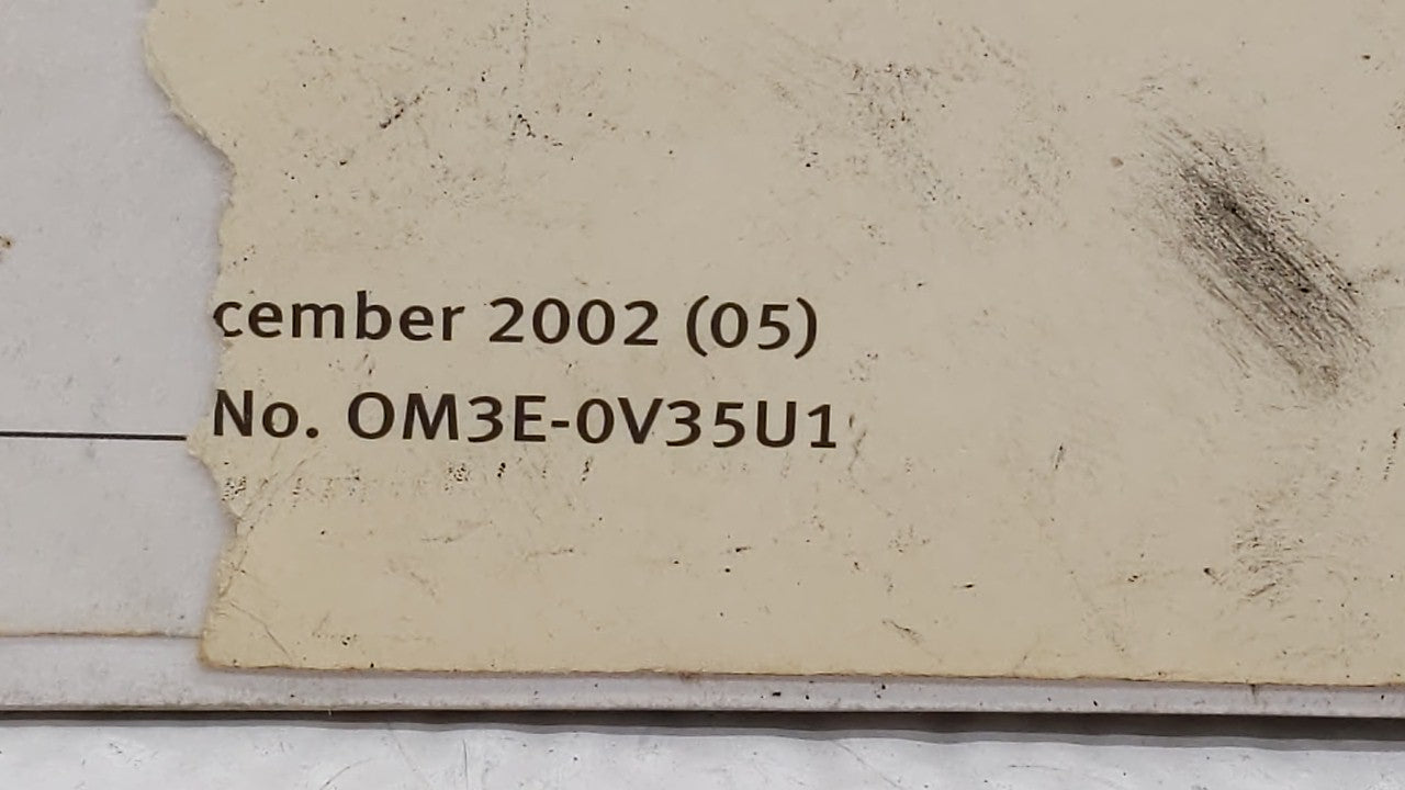 2003 Infiniti G35 Owners Manual Book Guide OEM Used Auto Parts - Oemusedautoparts1.com