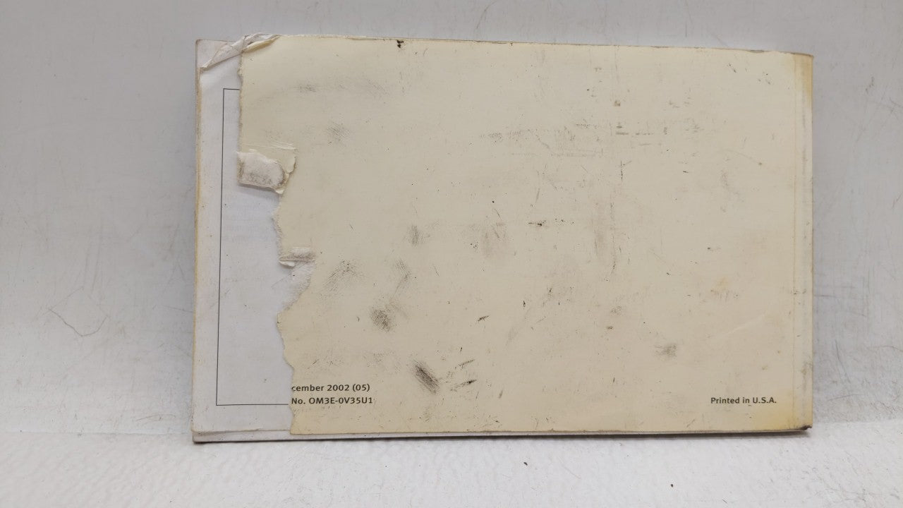 2003 Infiniti G35 Owners Manual Book Guide OEM Used Auto Parts - Oemusedautoparts1.com