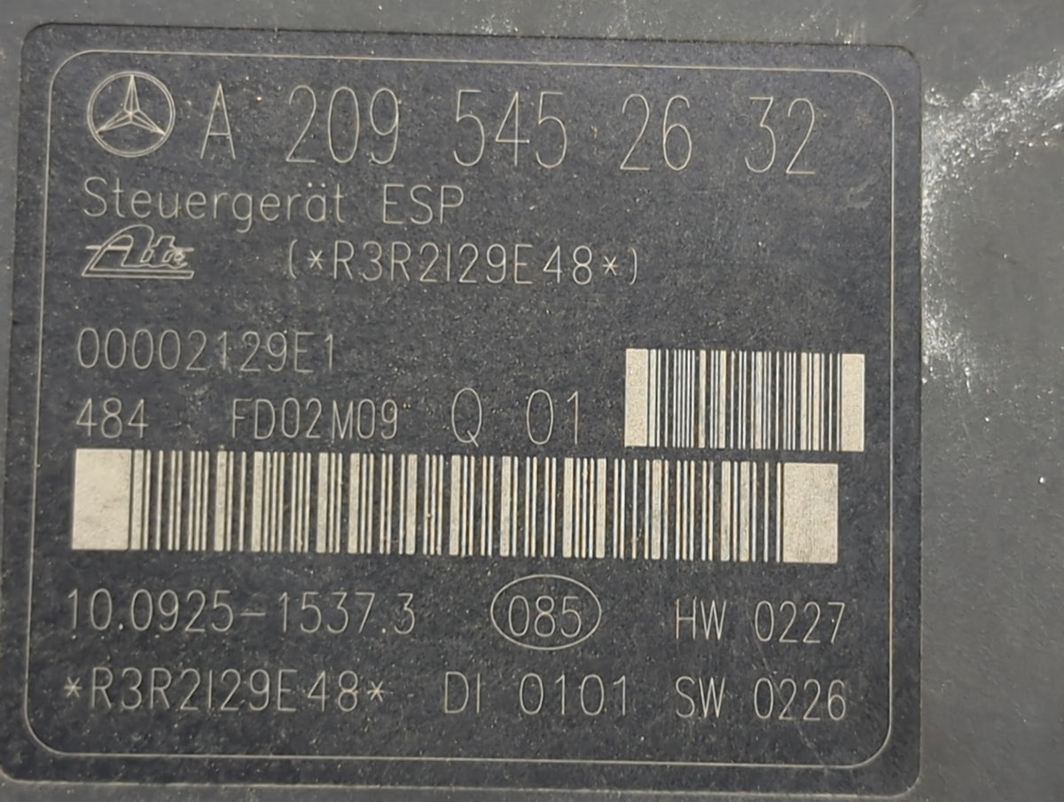2003 Mercedes-Benz Clk500 ABS Pump Control Module Replacement P/N:A2095452632 R3R2129E48, 10.0925-1537.3 Fits OEM Used Auto 