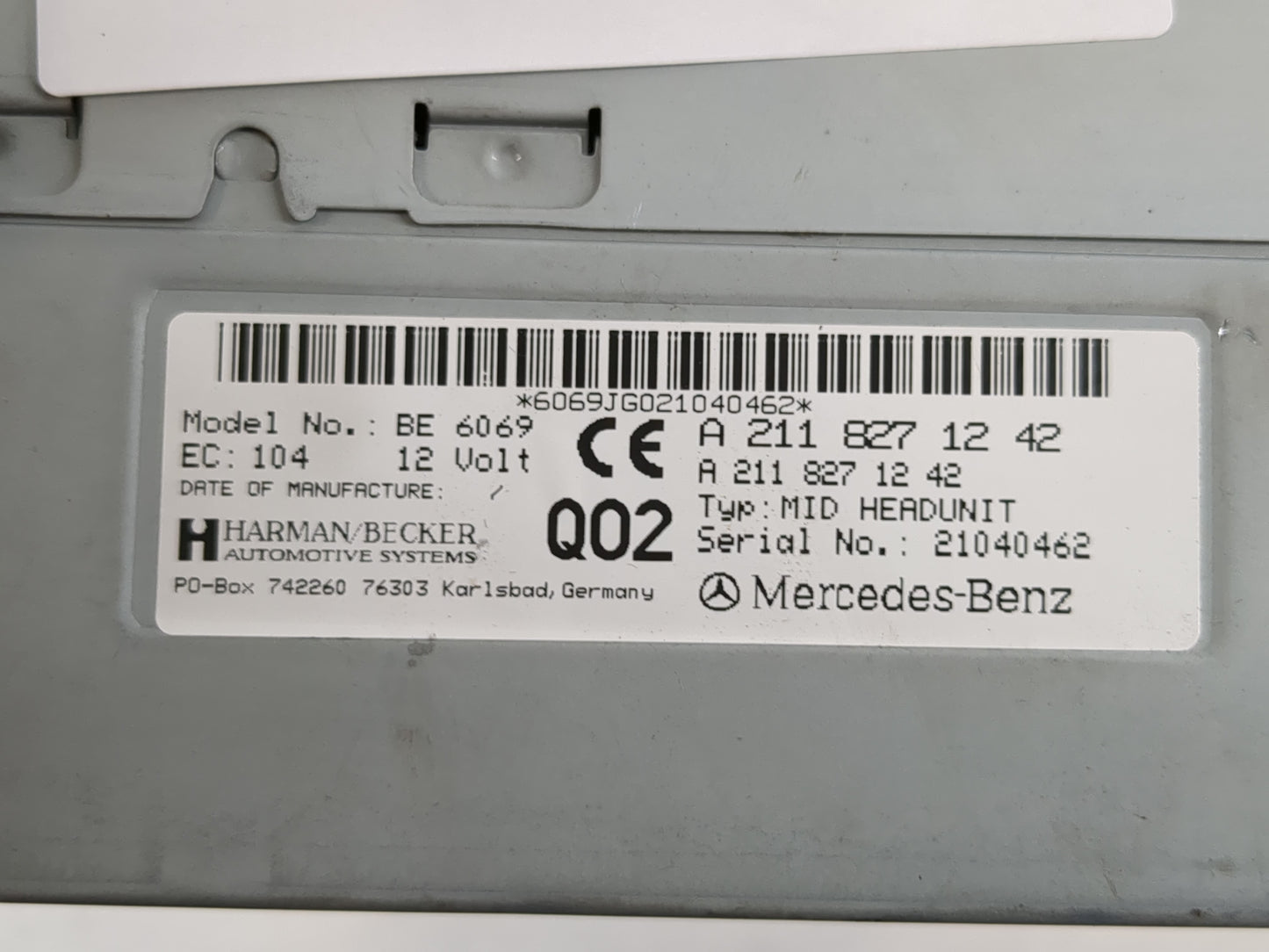 2003-2004 Mercedes-Benz E500 Radio AM FM Cd Player Receiver Replacement P/N:A 211 827 12 42 Fits Fits 2003 2004 2006 2007 OE