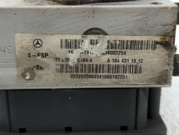 2001-2006 Mercedes-Benz S430 ABS Pump Control Module Replacement P/N:A 164 431 19 12 Fits Fits 2000 2001 2002 2003 2004 2005