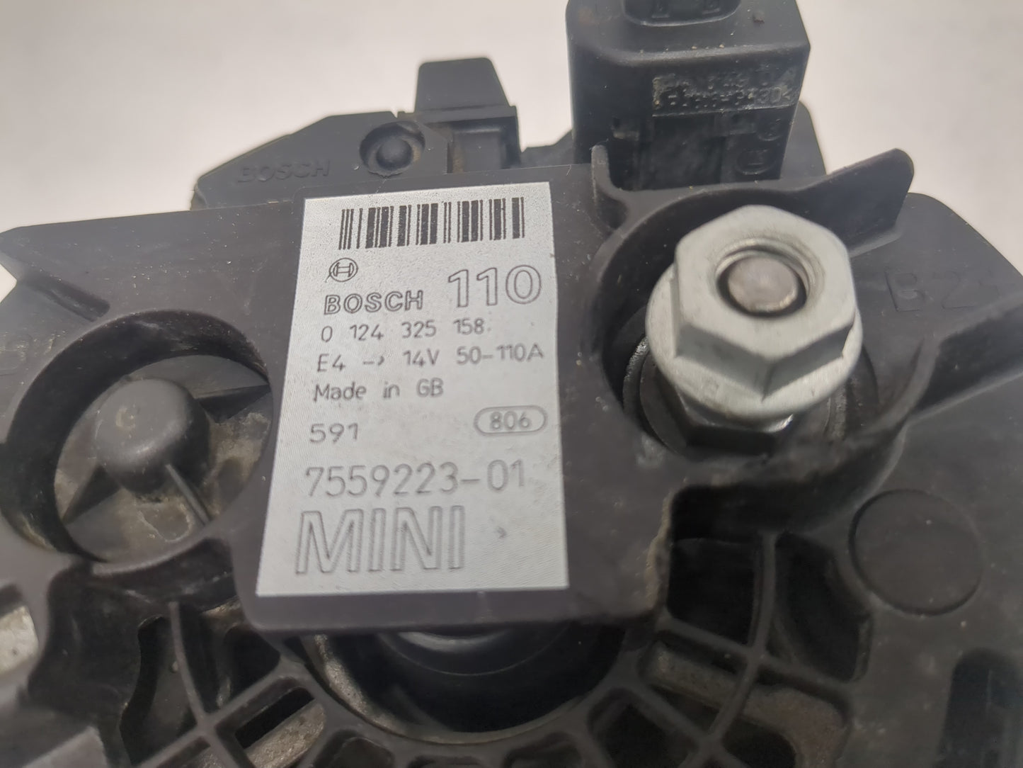 2003 Mini Cooper Alternator Replacement Generator Charging Assembly Engine OEM P/N:0 124 325 158 7559223-01 Fits OEM Used Au
