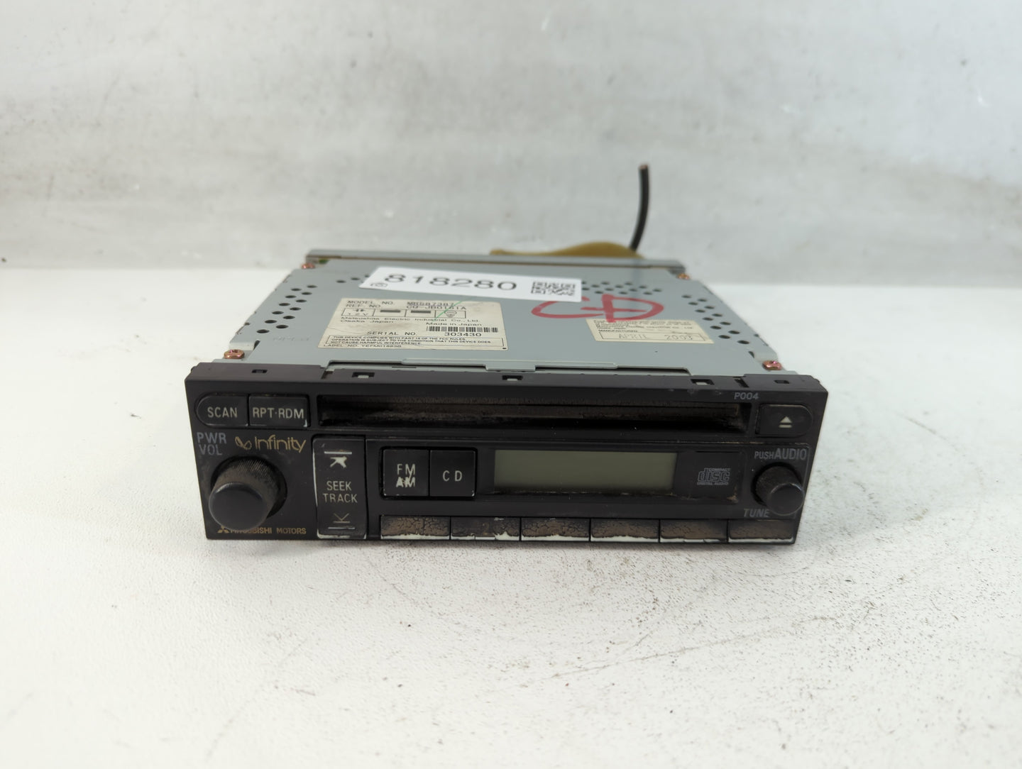 2003 Mitsubishi Outlander Radio AM FM Cd Player Receiver Replacement P/N:MR587387 Fits Fits 2002 2004 2005 2006 2007 OEM Use