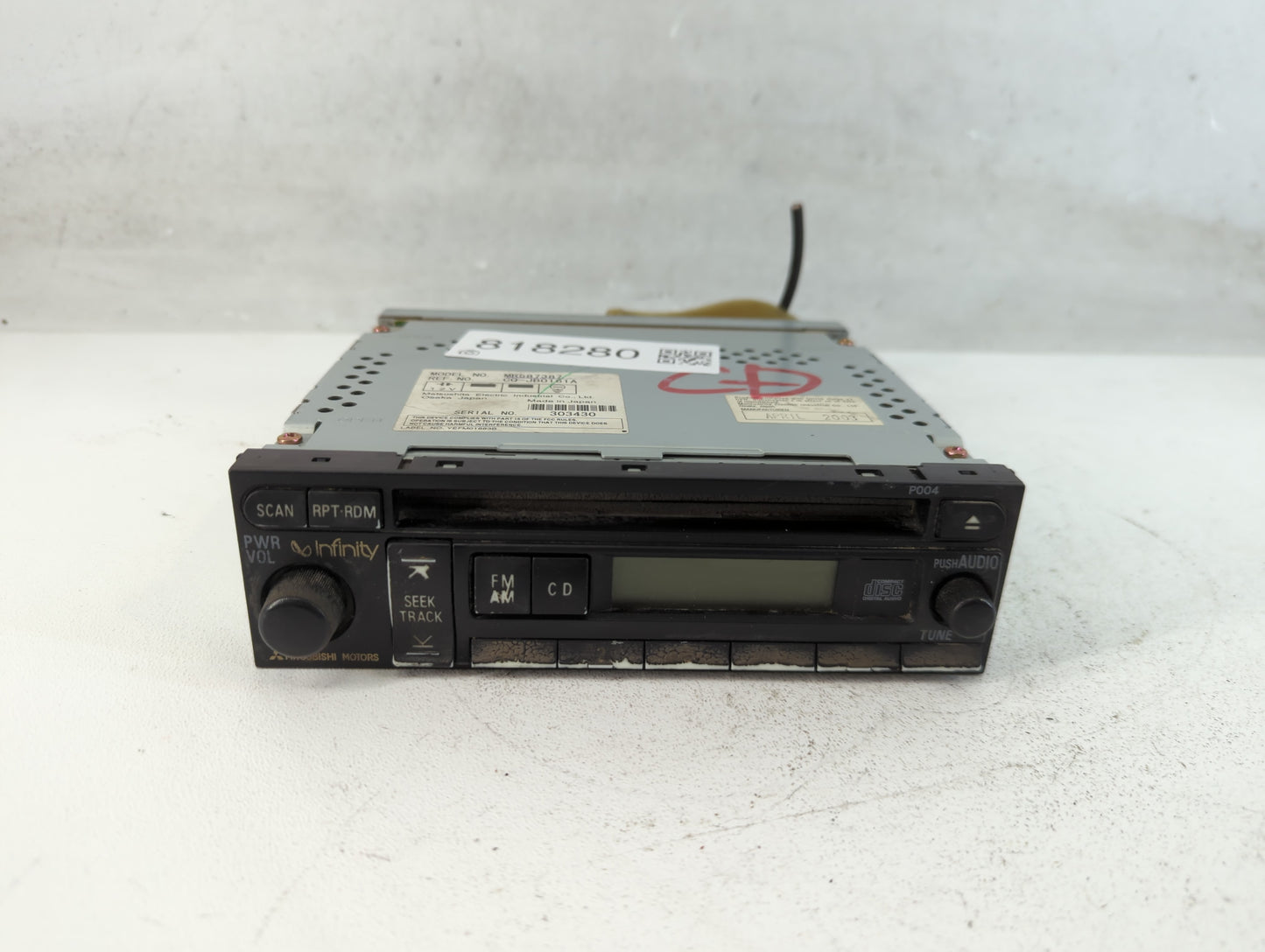 2003 Mitsubishi Outlander Radio AM FM Cd Player Receiver Replacement P/N:MR587387 Fits Fits 2002 2004 2005 2006 2007 OEM Use