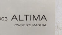 2003 Nissan Altima Owners Manual Book Guide OEM Used Auto Parts - Oemusedautoparts1.com