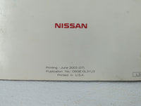 2003 Nissan Altima Owners Manual Book Guide OEM Used Auto Parts - Oemusedautoparts1.com