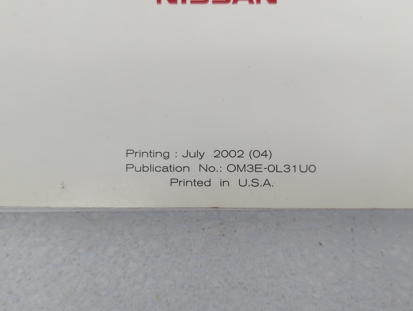 2003 Nissan Altima Owners Manual Book Guide OEM Used Auto Parts - Oemusedautoparts1.com