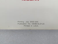 2003 Nissan Altima Owners Manual Book Guide OEM Used Auto Parts - Oemusedautoparts1.com
