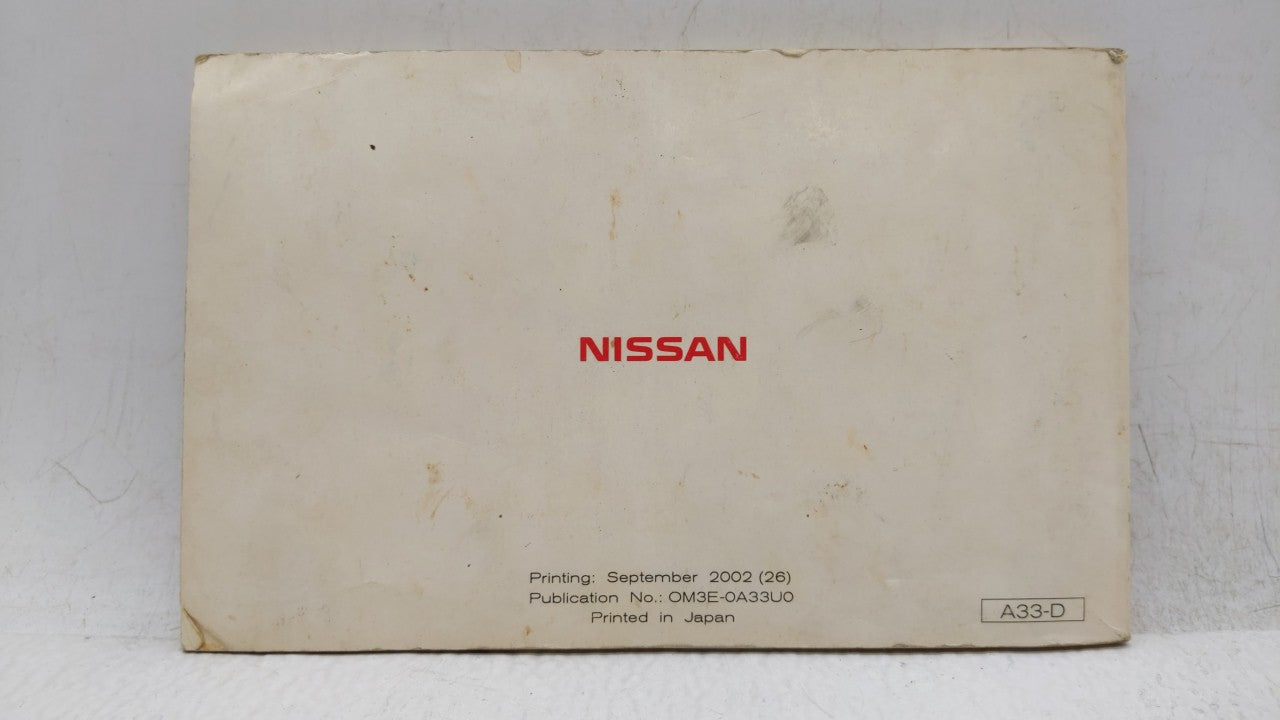 2003 Nissan Maxima Owners Manual Book Guide OEM Used Auto Parts - Oemusedautoparts1.com