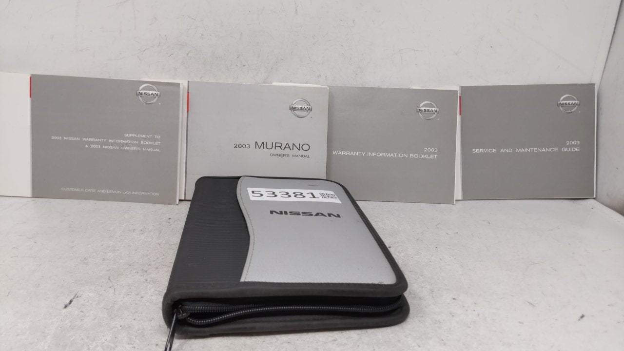 2003 Nissan Murano Owners Manual Book Guide OEM Used Auto Parts - Oemusedautoparts1.com