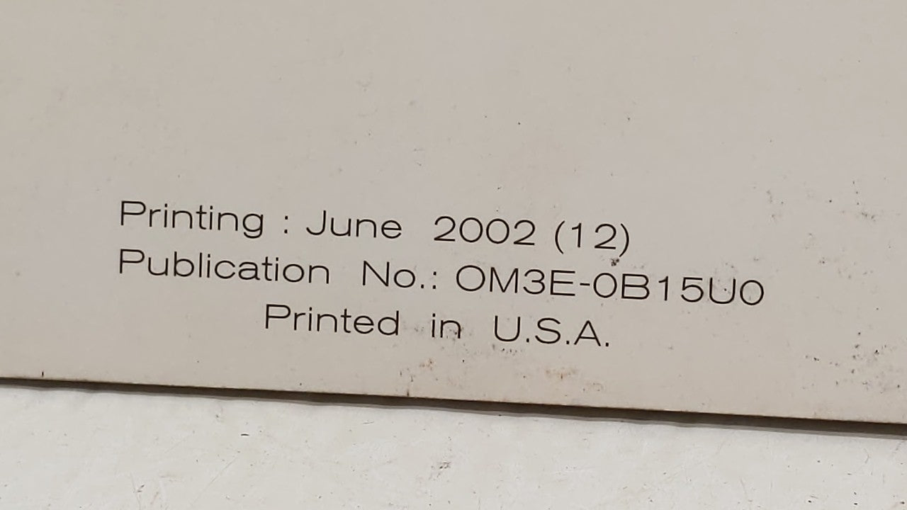 2003 Nissan Sentra Owners Manual Book Guide P/N:OM3E-0B15U0 OEM Used Auto Parts - Oemusedautoparts1.com