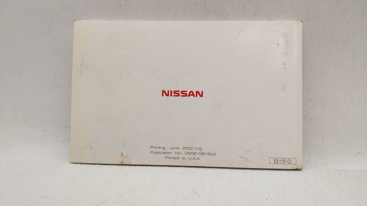 2003 Nissan Sentra Owners Manual Book Guide P/N:OM3E-0B15U0 OEM Used Auto Parts - Oemusedautoparts1.com