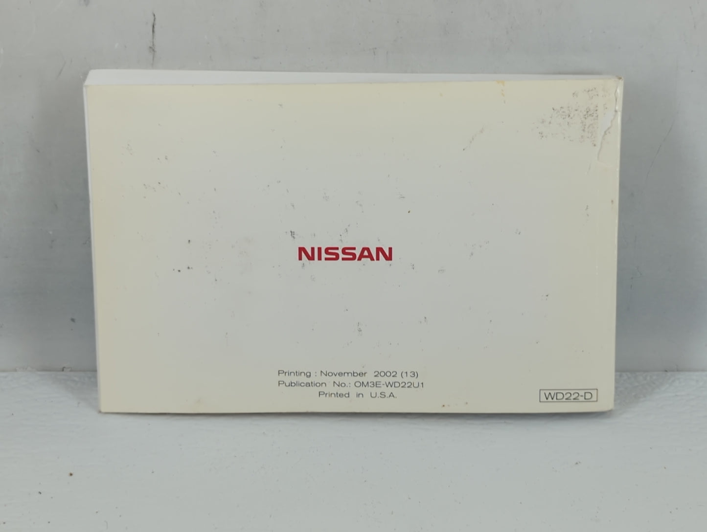 2003 Nissan Xterra Owners Manual Book Guide P/N:OM3E WD22U1 OEM Used Auto Parts - Oemusedautoparts1.com