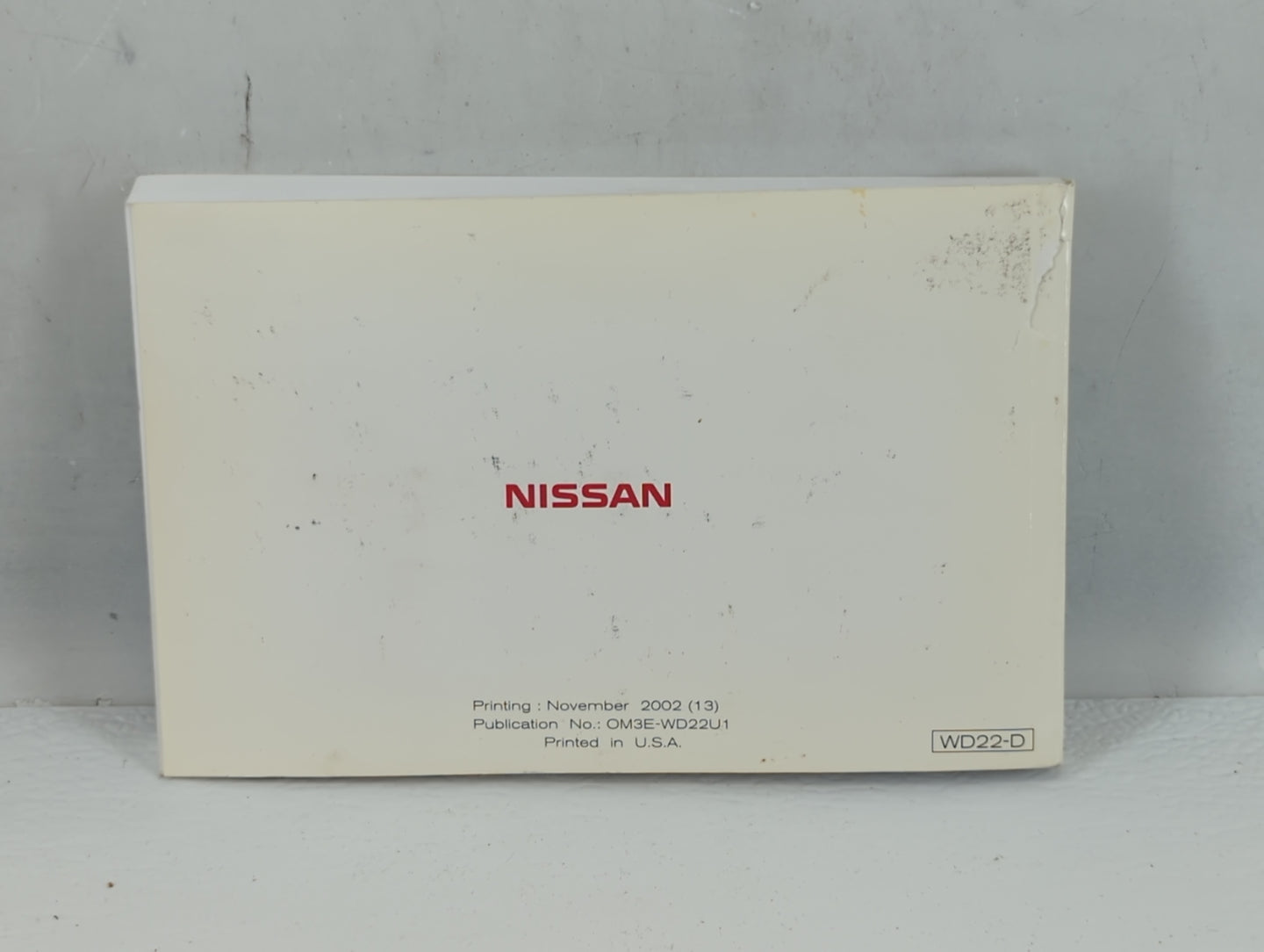 2003 Nissan Xterra Owners Manual Book Guide P/N:OM3E WD22U1 OEM Used Auto Parts - Oemusedautoparts1.com