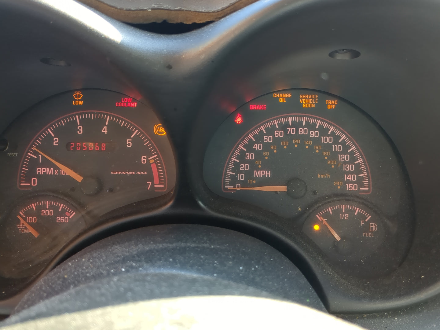 2000-2005 Pontiac Grand Am Instrument Cluster Speedometer Gauges Miles:205K Fits Fits 2000 2001 2002 2003 2004 2005 OEM Used