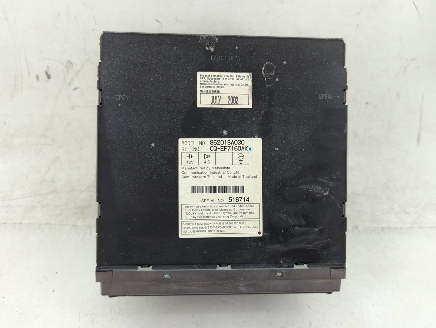2003 Subaru Forester Radio AM FM Cd Player Receiver Replacement P/N:86201SA030 Fits OEM Used Auto Parts - Oemusedautoparts1.