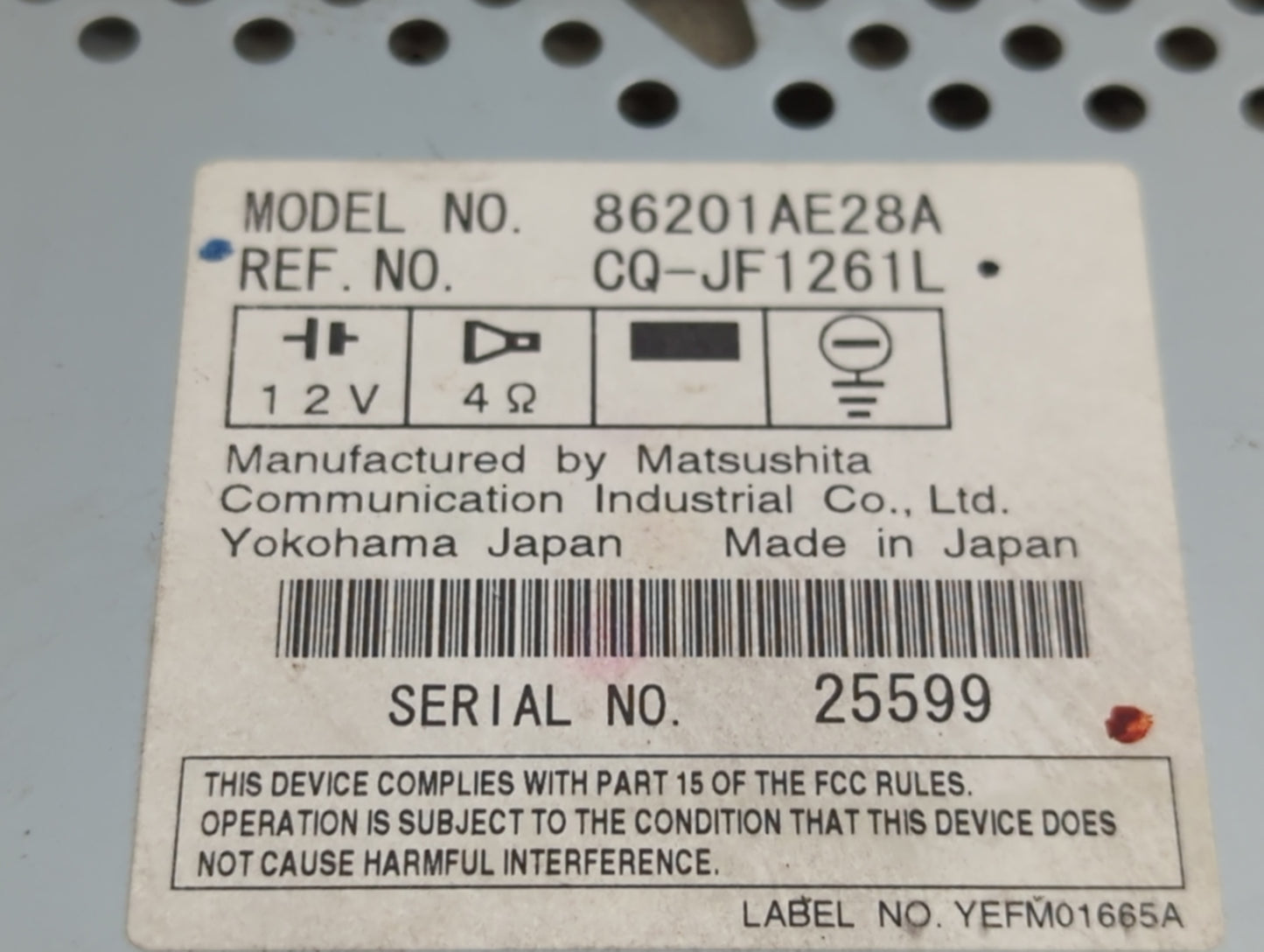 2002-2004 Subaru Legacy Radio AM FM Cd Player Receiver Replacement P/N:86201AE28A Fits Fits 2002 2003 2004 OEM Used Auto Par