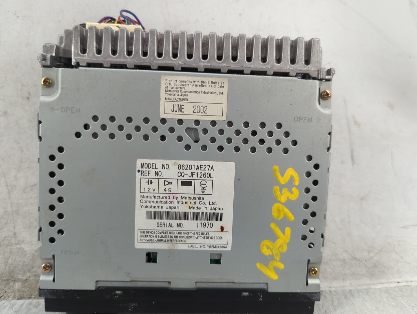 2003 Subaru Legacy Radio AM FM Cd Player Receiver Replacement P/N:86201AE27A CQ-JF1260L Fits OEM Used Auto Parts - Oemusedau