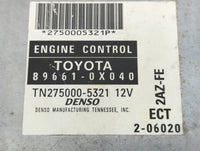 2003 Toyota Camry PCM Engine Control Computer ECU ECM PCU OEM P/N:89661-0X040 TN275000-5321, 275000-5321P Fits OEM Used Auto