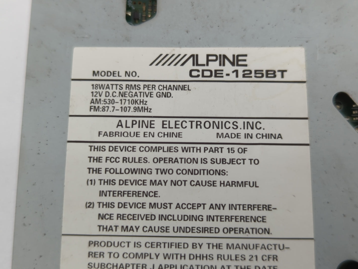 2003 Toyota Camry Radio AM FM Cd Player Receiver Replacement P/N:CDE-125BT Fits OEM Used Auto Parts - Oemusedautoparts1.com