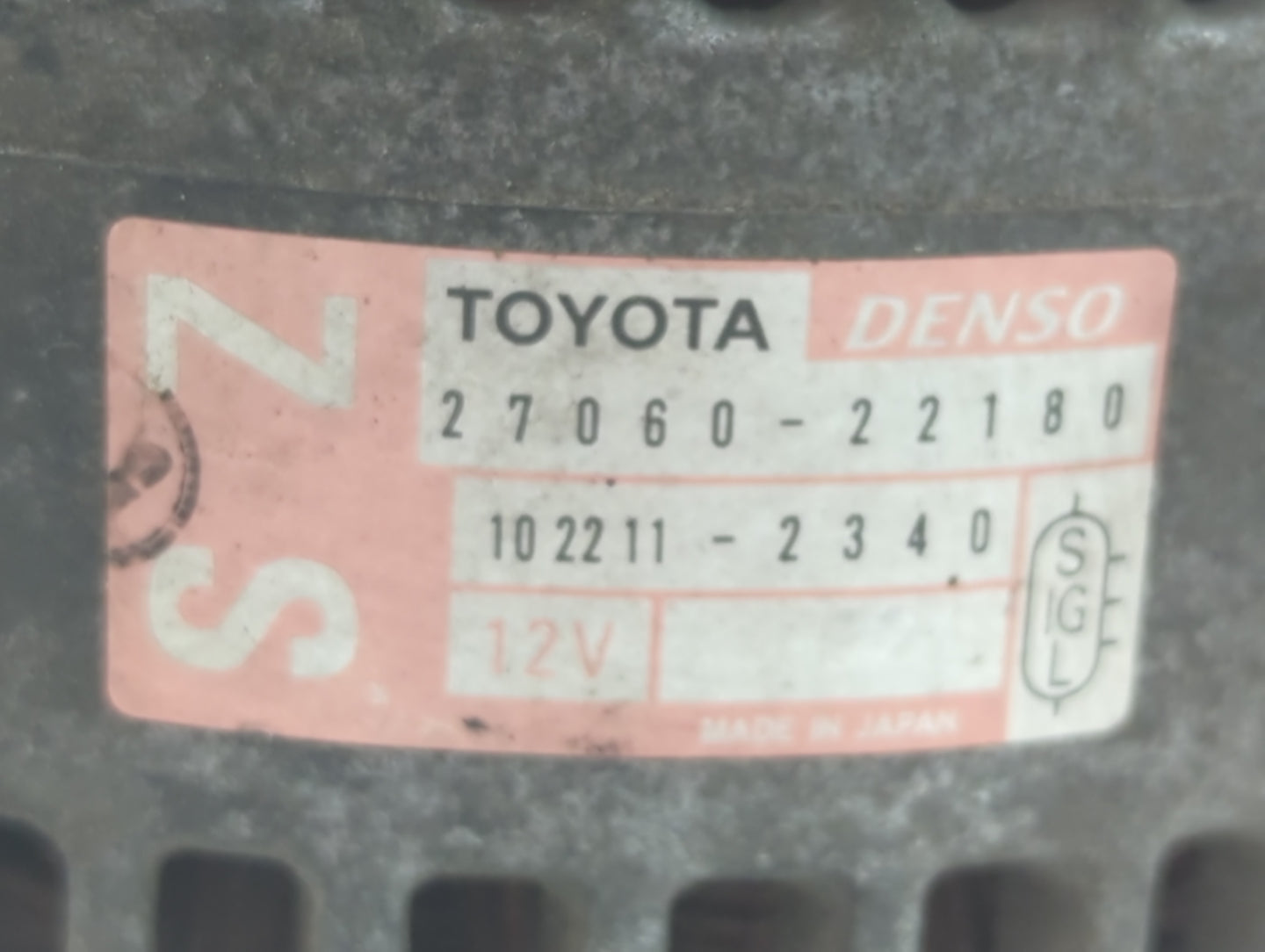2000-2005 Toyota Celica Alternator Replacement Generator Charging Assembly Engine OEM P/N:27060-22180 Fits OEM Used Auto Par