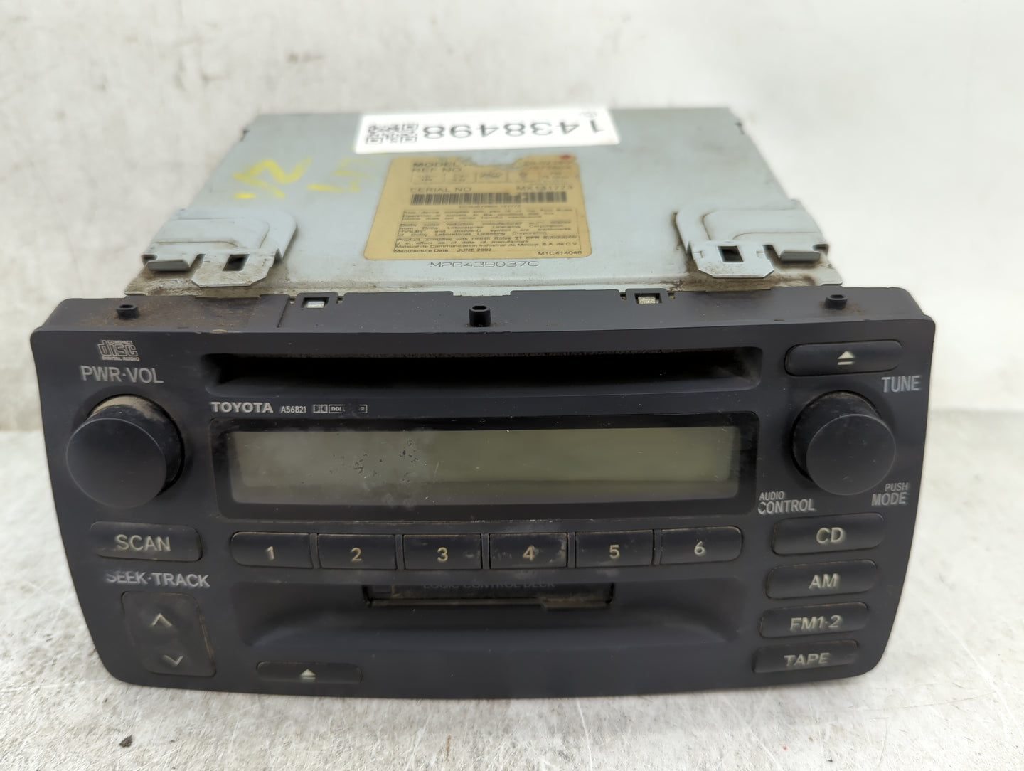 2003-2004 Toyota Corolla Radio AM FM Cd Player Receiver Replacement P/N:A56821 MX131773, M2G439037C, M3F461029 Fits Fits 200