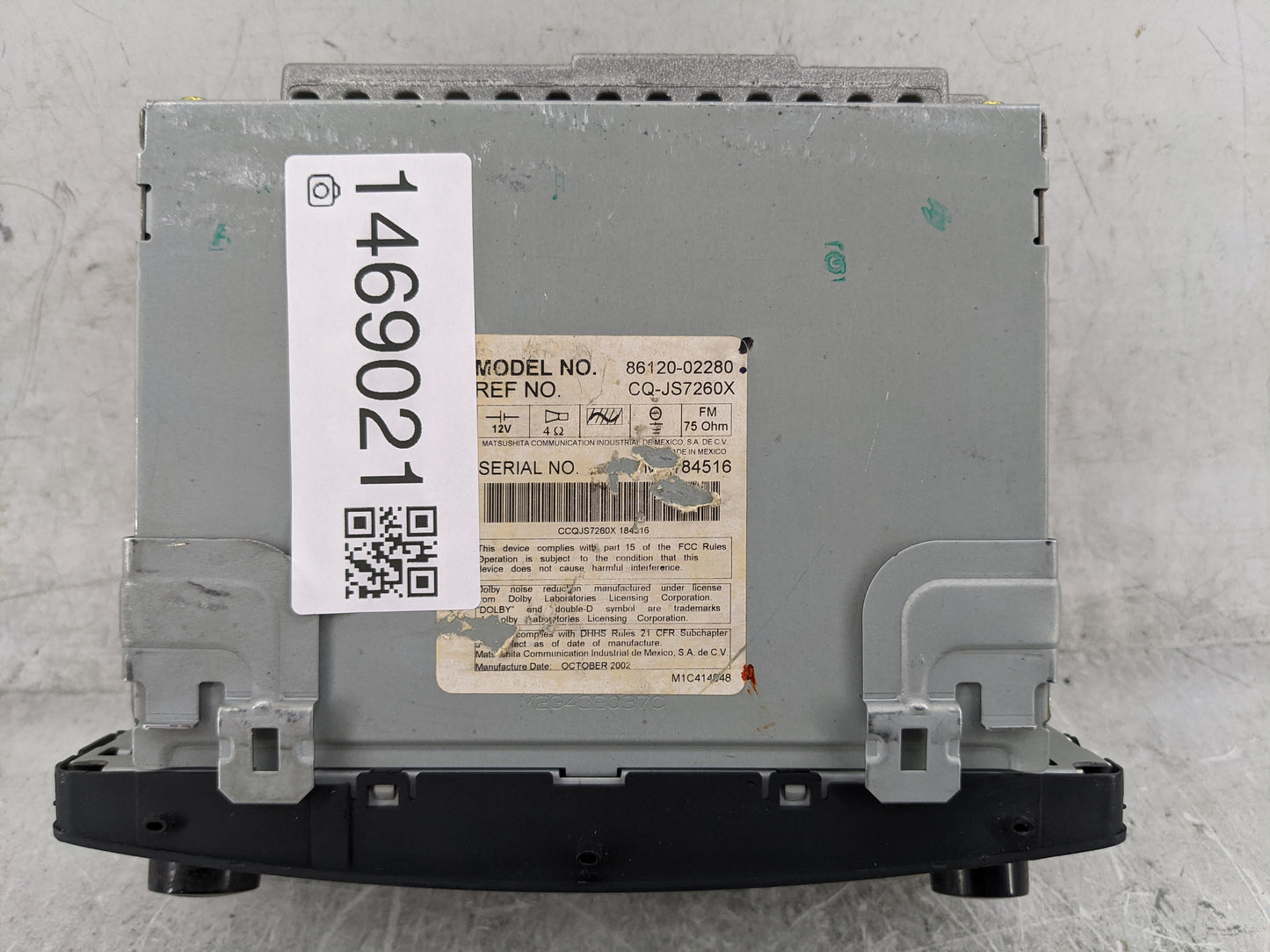 2003-2004 Toyota Corolla Radio AM FM Cd Player Receiver Replacement P/N:86120-02280 CQ-JS7260X, A56821 Fits Fits 2003 2004 O