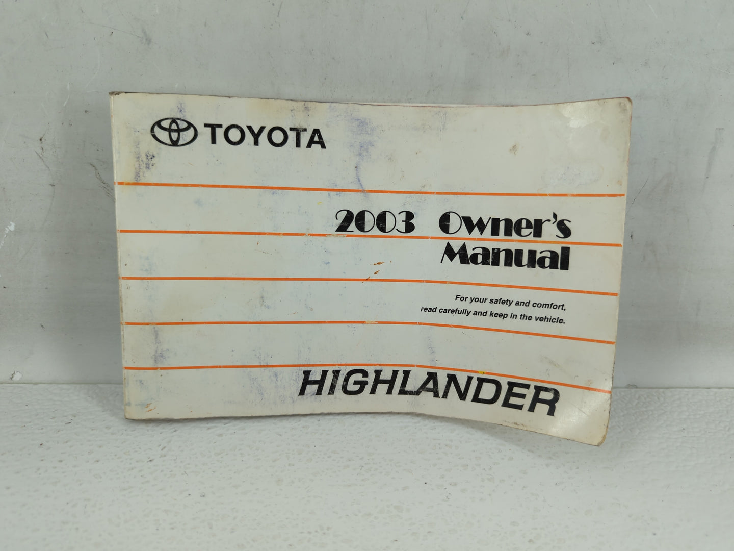 2003 Toyota Highlander Owners Manual Book Guide OEM Used Auto Parts - Oemusedautoparts1.com