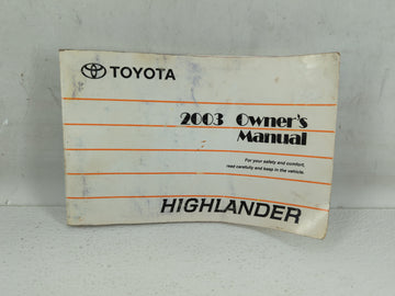 2003 Toyota Highlander Owners Manual Book Guide OEM Used Auto Parts - Oemusedautoparts1.com