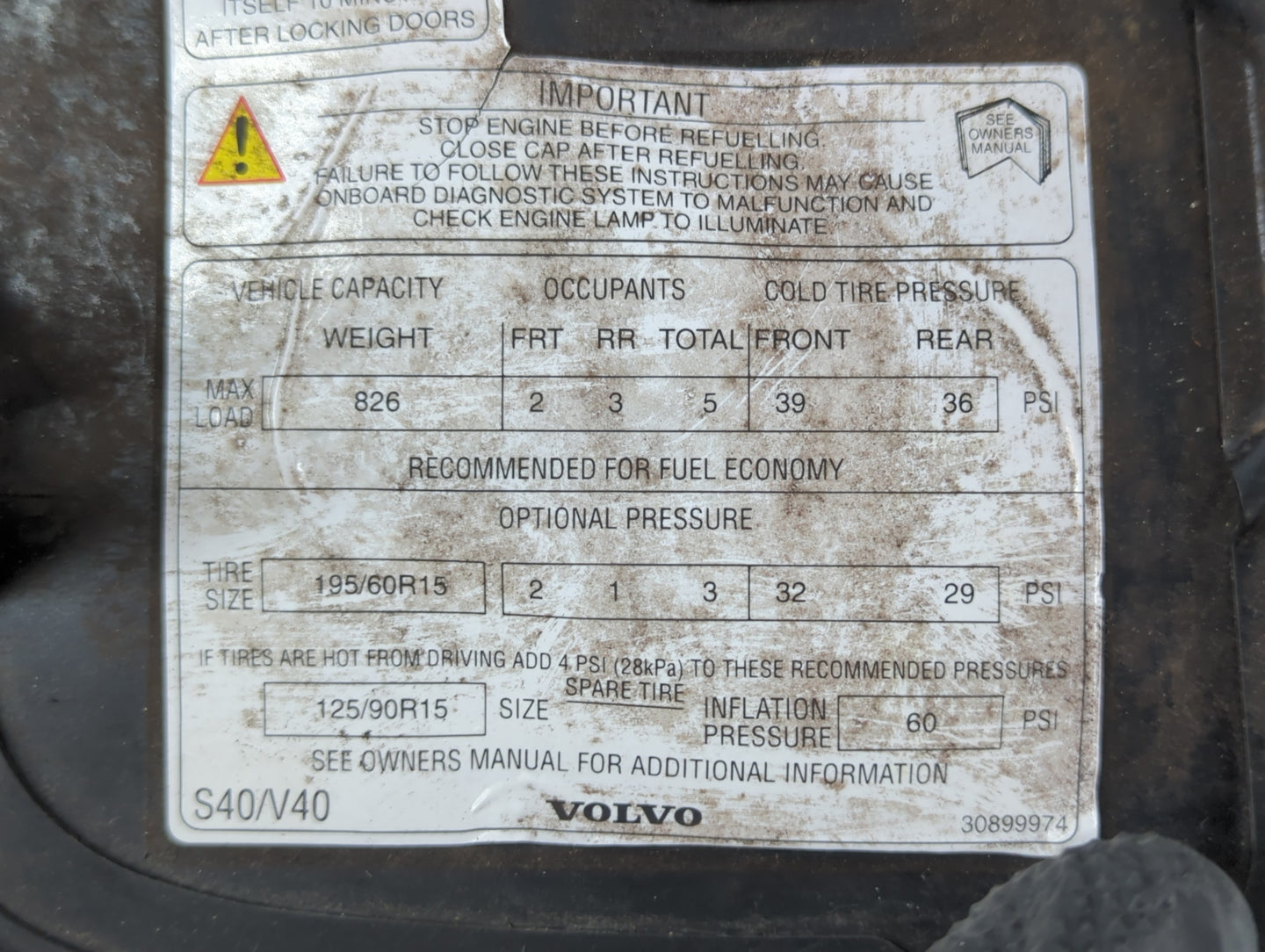 2003 Volvo V40 Fuel Tank Door Lid Gas Tank - Oemusedautoparts1.com