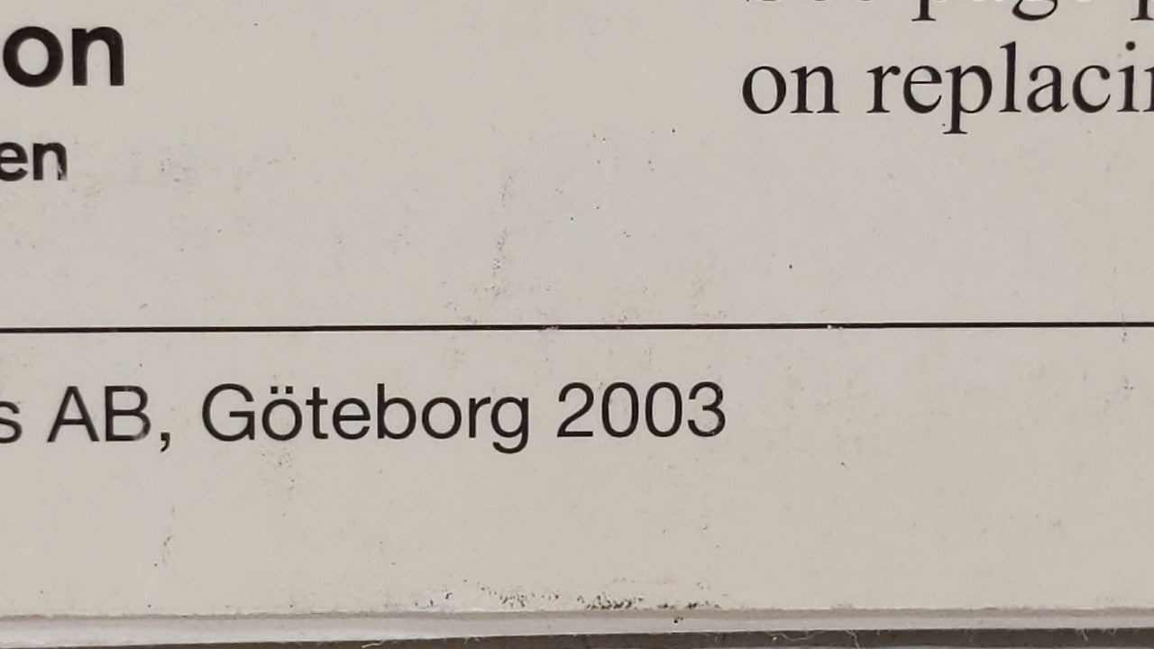 2003 Volvo Xc90 Owners Manual Book Guide OEM Used Auto Parts - Oemusedautoparts1.com