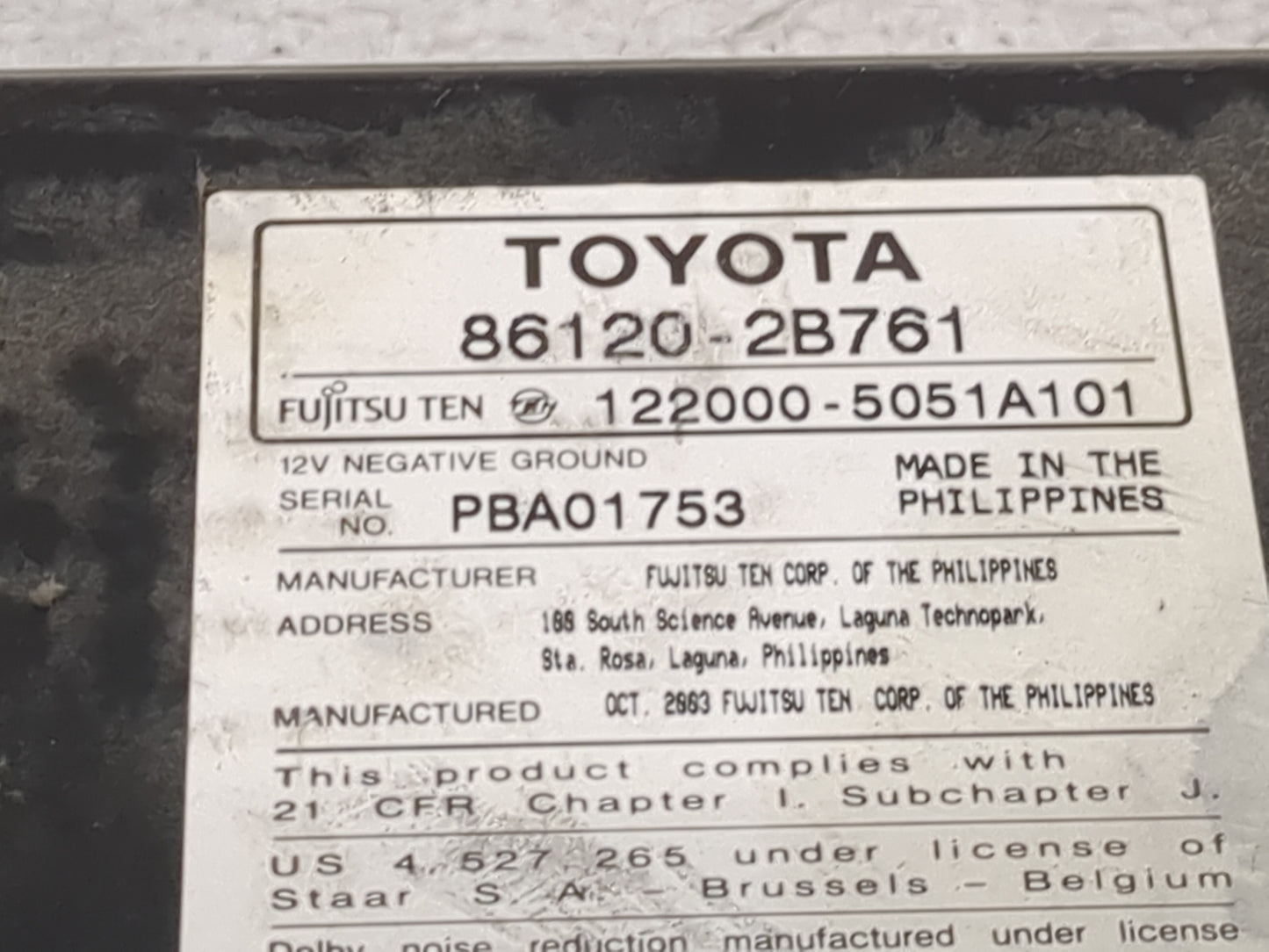 2004 Rav4 Radio AM FM Cd Player Receiver Replacement Fits Fits 2003 2005 OEM Used Auto Parts - Oemusedautoparts1.com