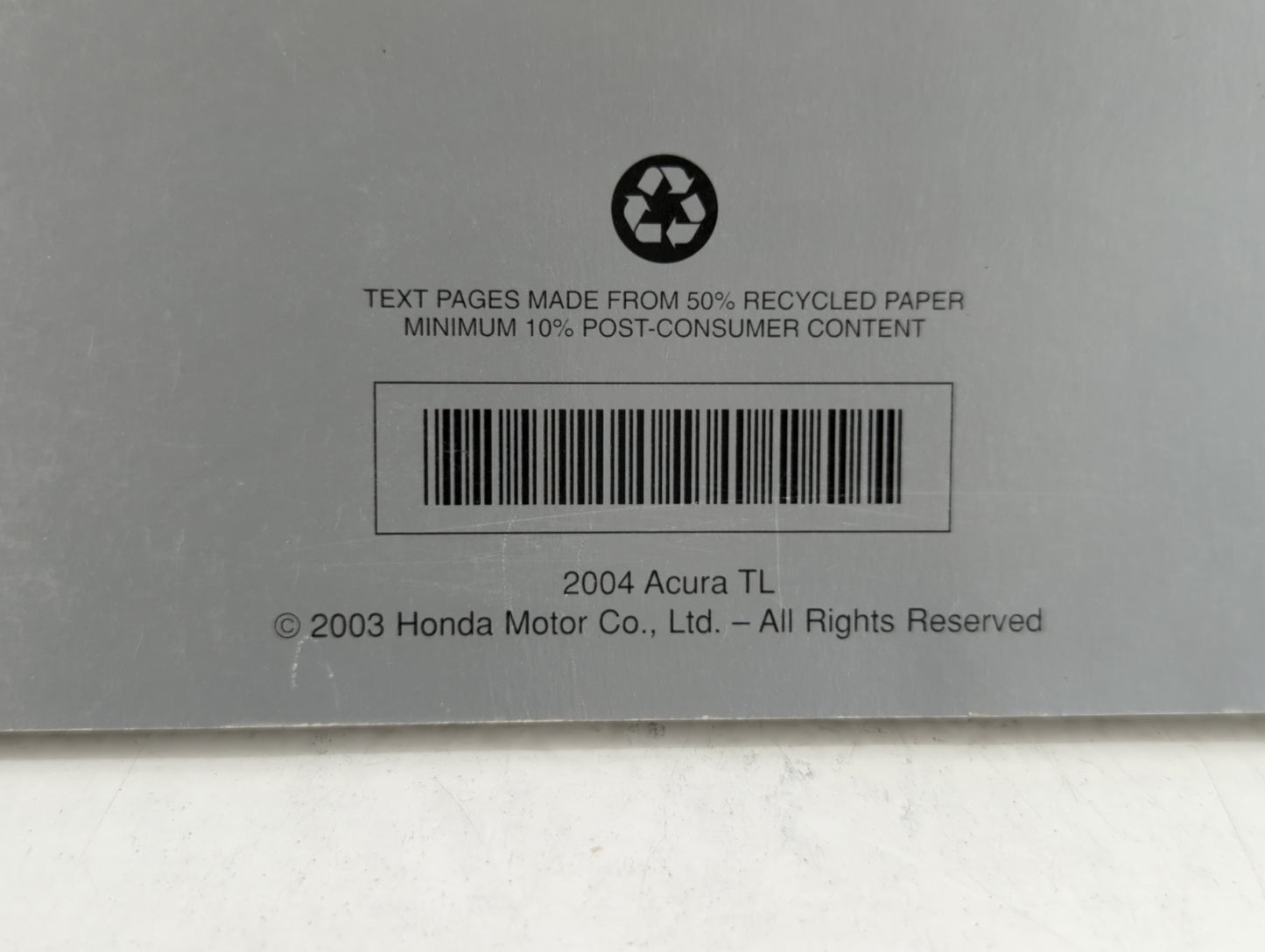 2004 Acura Tl Owners Manual Book Guide OEM Used Auto Parts - Oemusedautoparts1.com