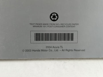 2004 Acura Tl Owners Manual Book Guide OEM Used Auto Parts